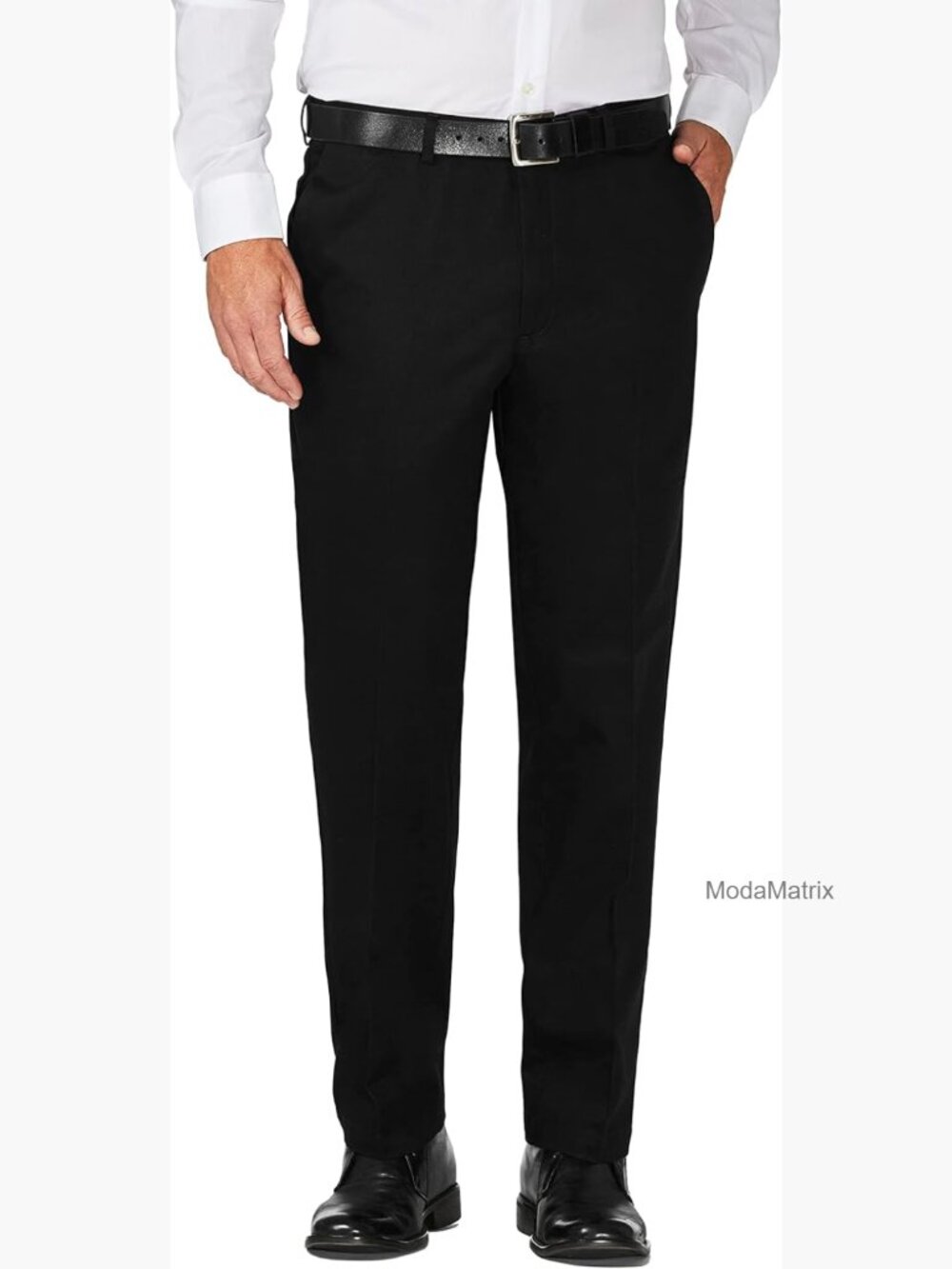 Men's Classic Fit Flat Front Dress Pant - Hidden Expandable Waist